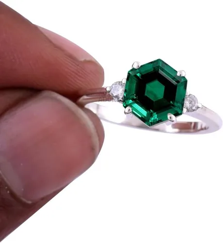 Vista 26 de Anillo de plata de ley 925 para mujer, anillo de diamantes de imitación de aguamarina de plata esterlina, anillo Art Deco de marzo, piedra natal
