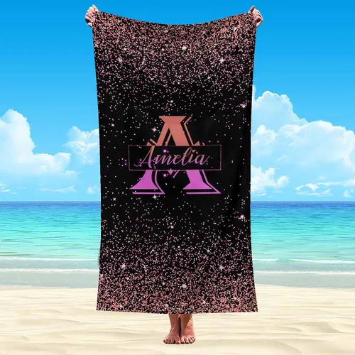 Vista 33 de Artsadd Toalla de playa personalizada para adultos, manta de playa personalizada de baloncesto con nombre inicial como regalo de fiesta para viajes