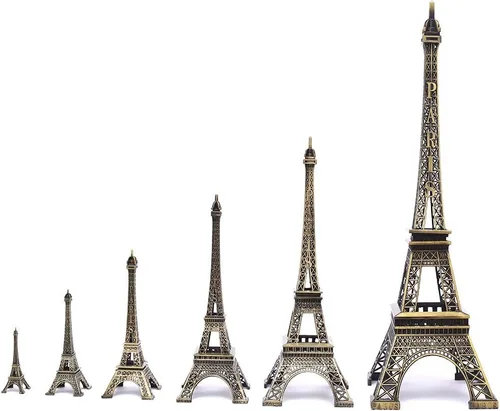 Vista 8 de Estatua de la torre Eiffel hecha a mano de metal para decoración de oficina en casa regalo coleccionable (A)