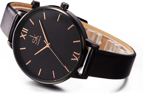Vista 3 de SHENGKE Reloj de pulsera para mujer, correa de cuero, relojes de cuarzo de lujo, para niñas, mujer, Relogio Feminino