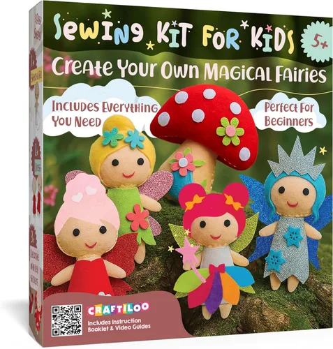 Vista 12 de CRAFTILOO Kit de Costura de Bailarinas Danzantes para Niños, Conjunto de Manualidades Divertido y Educativo para Niños y Niñas de 5-12 Años, Cose Tu