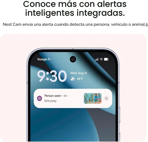 Vista 7 de Google Nest Cam Indoor (con cable, 3ª generación) - Cámara de seguridad con video 2K y Gemini, visión nocturna, audio bidireccional, funciona