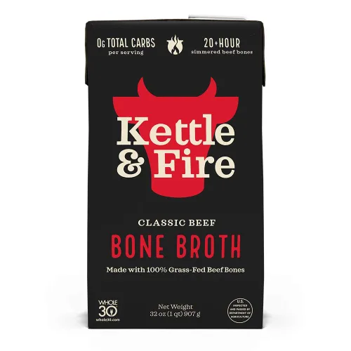 Vista 15 de Kettle and Fire Classic - Caldo de hueso de ternera, aprobado por Keto, Paleo, y Whole 30, sin gluten, alto en proteínas y colágeno, paquete de 4