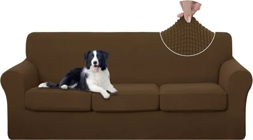 Vista 40 de U-NICE HOME Funda elástica para sofá de 3 piezas, funda de sofá lavable con cojín de asiento individual para sofá de 2 cojines, apta para mascotas