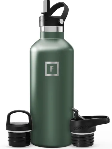 Vista 32 de IRON °FLASK Botella de agua de boca estrecha de 24 onzas con boquilla Aurora