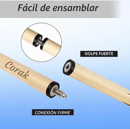 Vista 5 de Taco de billar personalizado con punta, taco de billar grabado con nombre personalizado, 2 piezas de fácil montaje, taco de madera premium