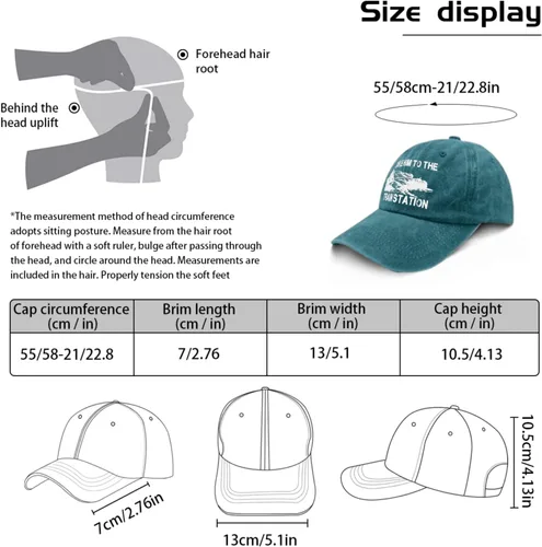 Vista 3 de devor Baseball Caps Take Him to The Train Station Baseball Caps for Men Graphic Denim Caps Adjustable