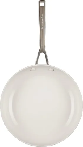 Vista 9 de Sartén para saltear y freír de cerámica anodizada dura con inducción antiadherente de KitchenAid, apta para lavavajillas, sartén antiadherente de 10
