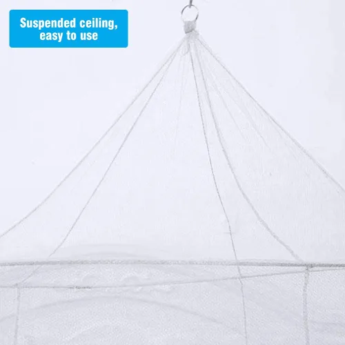 Vista 7 de Toldo de cama para niños, red de cama transpirable (blanco)