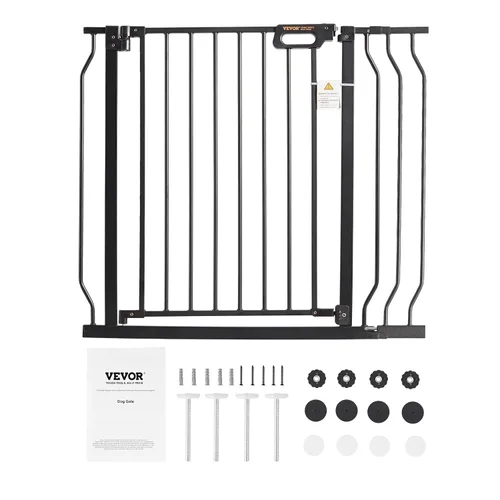 Vista 9 de VEVOR - Puerta de seguridad para bebés, de 75-94 cm de ancho ajustable, 76 cm de alto, fácil de cruzar, cierre automático, seguridad para niños