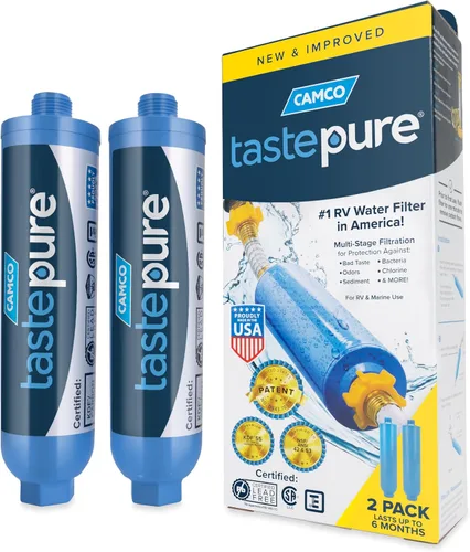 Vista 10 de Camco Tastepure Filtro de Agua para Caravana/RV - Filtro de Agua en Línea Reduce el Mal Sabor, Olor, Cloro y Sedimentos - Ideal para RVs, Caravanas