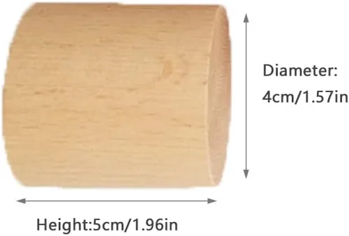 Vista 2 de Paquete de 4 elevadores de madera para muebles de 2 pulgadas de altura extra, patas redondas de madera natural para elevar pies sólidos, extensor