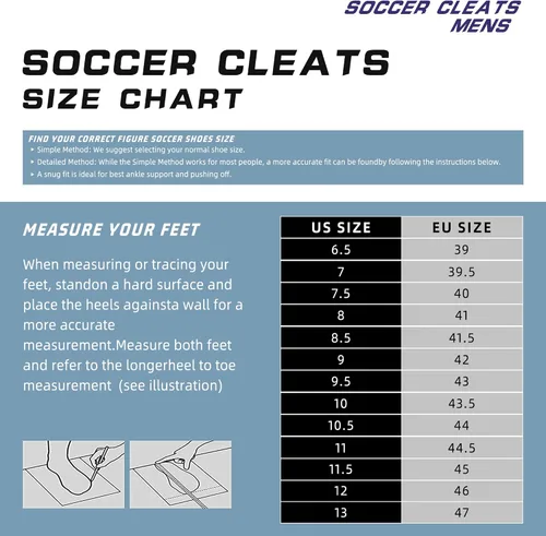 Vista 2 de ZVC Botines de fútbol para hombre, zapatos de fútbol para exteriores, interiores, para entrenamiento, para niños y niños grandes