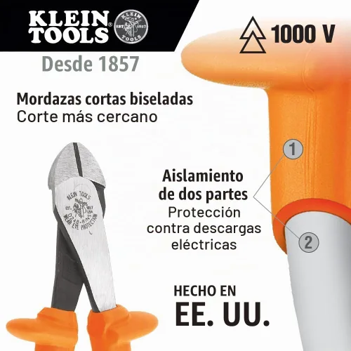 Vista 5 de Klein Tools 33529 Kit de herramientas aisladas premium, 1000 voltios, incluye: 3 alicates, 3 destornilladores, cortadores de cables