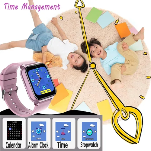 Vista 8 de Reloj inteligente para niños, reloj inteligente para niñas y niños con 26 juegos, grabadora de video y reproductor, calendario podómetro, linterna
