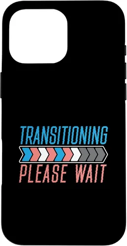 Vista 19 de Funda transgénero LGBTQ para iPhone 16 Transitioning Please Wait Rainbow Pride
