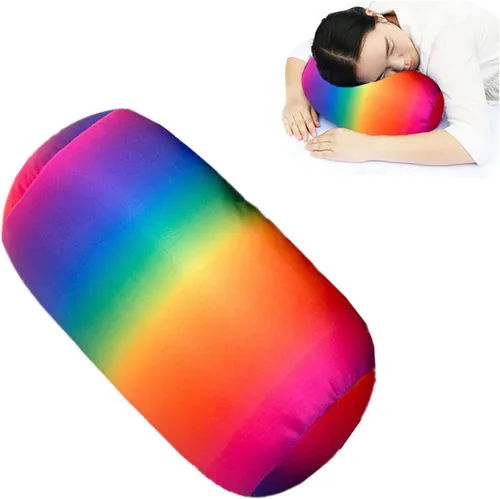 Vista 10 de ASkinds Squish - Almohada cilíndrica de microcuentas, almohada cilíndrica, almohada de tubo de cama, almohada cervical de viaje, almohada