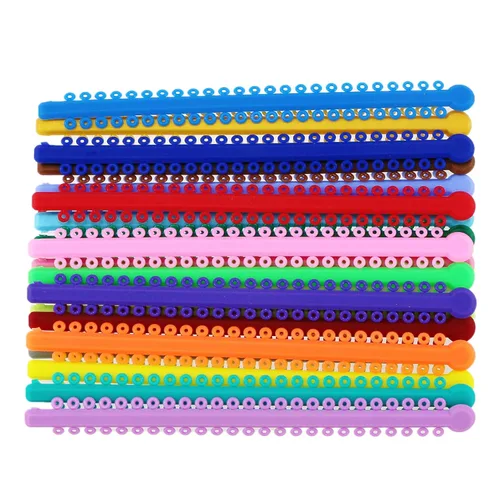 Vista 12 de Bandas de ortodoncia elásticas de ligadura dental surtidas para soportes de ortodoncia (NEGRO (5 #))