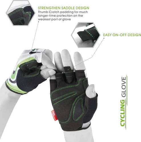 Vista 4 de Cycling Gloves Bike Gloves.Mesh Light Weight Glove High Elastic Half Finger Road Bicycle Gloves 3MM Foam Pad for Men Women for Daily use