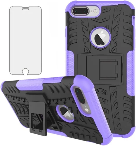 Vista 11 de Funda de teléfono para iPhone 7plus 8plus 7/8 Plus 5.5 con protector de pantalla de vidrio templado y soporte, accesorios híbridos duros