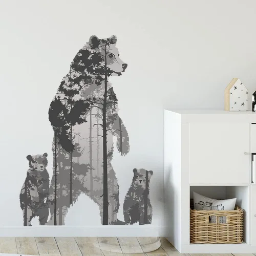 Vista 4 de Calcomanías de pared, ideales para habitación, sala de estar, paredes, cocina, dormitorio y más, calcomanías de pared (oso polar)