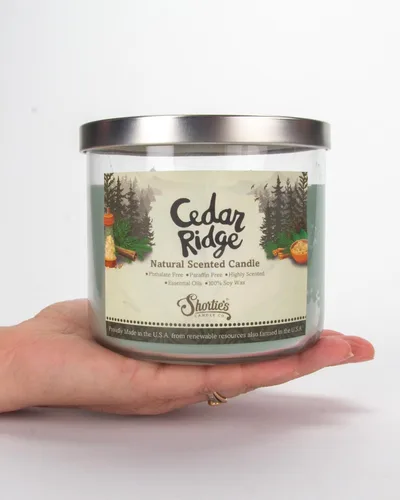 Vista 3 de Cedar Ridge - Vela natural de 3 mechas altamente perfumada, aceites aromáticos esenciales, 100% sin soja, ftalatos y parabenos, combustión limpia