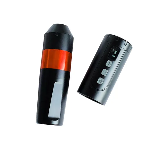 Vista 4 de BRONC Máquina de tatuaje V2 Fuente de estilo de pluma rotativa Motor sin núcleo 2,000 mAh Potencia de batería (naranja)