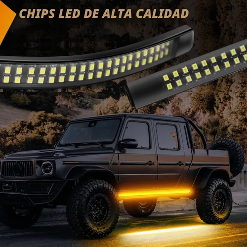 Vista 7 de Nilight 2 tiras de luces estroboscópicas de emergencia de 70 pulgadas, 1125 LED, luz ámbar flexible, intermitente, advertencia, precaución