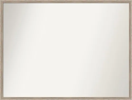 Vista 89 de Amanti Art Espejo de baño blanco para sobre el fregadero, 24 x 27 pulgadas, espejo de tocador rectangular con cuña de madera dura, marco de madera