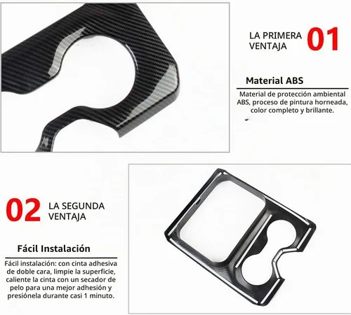 Vista 4 de Cubierta para reposabrazos delantero estilo fibra de carbono, accesorios para Dodge Ram 1500 2500 3500 2019-2026 (modelo A)