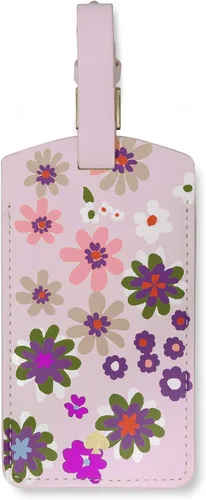 Vista 2 de Kate Spade New York Bonita etiqueta de equipaje para mujer, etiqueta de maleta de cuero vegano duradera, identificador único de equipaje, Pacific