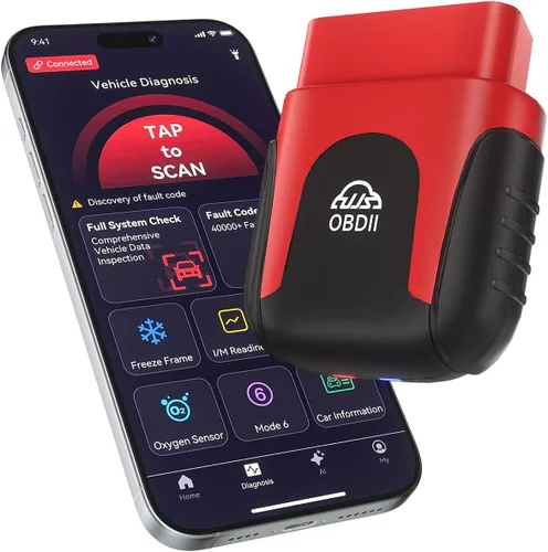 Vista 10 de Rocco OBD2 Escáner Bluetooth para iOS Android, herramienta de diagnóstico AI para reparación de automóviles, sin tarifa de suscripción, AutoVIN, más