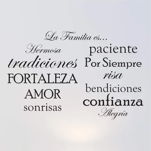 Vista 2 de Innovative Stencils Juego de 12 calcomanías de vinilo para pared con frase familiar española, marco de fotos, decoración artística La Familia ES