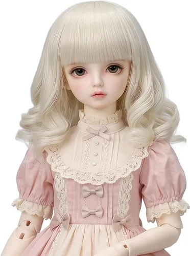Vista 20 de Peluca larga recta de 8-9 pulgadas 1/3 BJD MSD DOD Pullip Dollfie peluca centro de separación DIY fabricación accesorios para el cabello