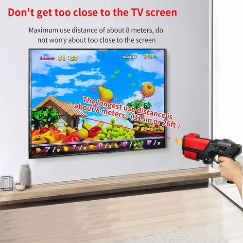 Vista 6 de Consola de videojuegos con más de 100 juegos, consola de videojuegos portátil para niños Plug and Play Video Games for TV, Shooting Games,Game Gun