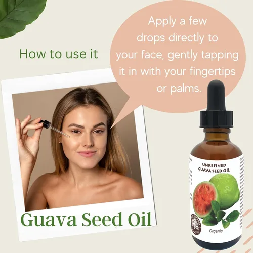 Vista 6 de Best Nature's Cosmetics Aceite de semilla de guayaba orgánico prensado en frío para piel y cabello – Aceite hidratante rico en vitamina C rico