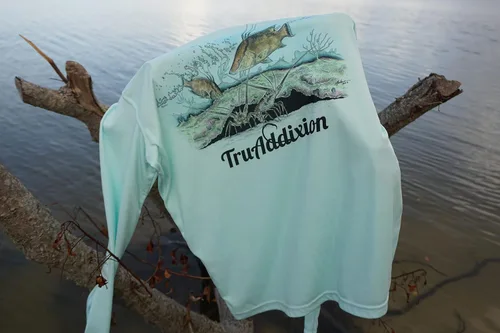 Vista 6 de Camiseta de manga larga Dry Fit que absorbe la humedad UPF 50, protección UV, langosta y pez cerdo, ligera, para pesca al aire libre
