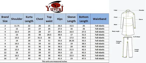 Vista 3 de SG YUVRAJ Pijama Kurta de ropa india para niños