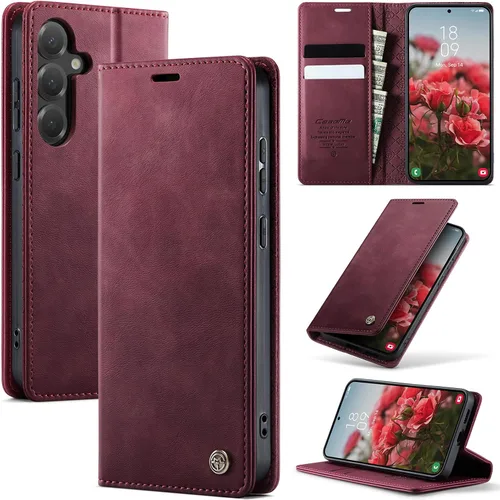Vista 36 de Funda tipo cartera para Samsung Galaxy Z Fold 7 de piel con tarjetero y función atril, cierre magnético, bloqueo RFID, TPU a prueba de golpes, Negro
