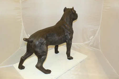 Vista 7 de Nifao Pit Bull Dog, animal, estatua de bronce medio perdido, 33 pulgadas de largo x 11 pulgadas de ancho x 26 pulgadas de alto