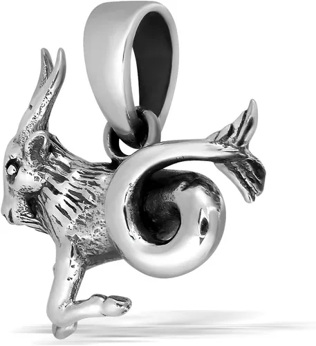 Vista 3 de WithLoveSilver - Colgante de plata de ley 925, horóscopo del zodiaco, signo de Capricornio, la cabra marina (22 de diciembre al 20 de enero), Plata