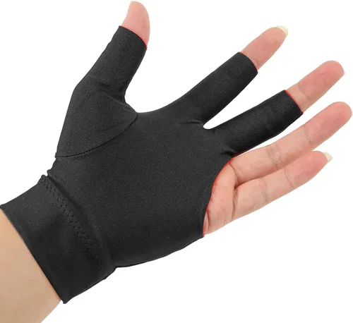 Vista 7 de Guantes de billar para billar, 3 dedos para taco de billar, guantes deportivos para mano izquierda y derecha