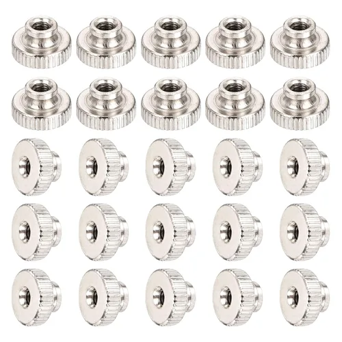 Vista 9 de uxcell - Tuercas moleteadas de pulgar, 10 piezas, M3x0.5mm, pernos redondos de hierro, tono plateado, para piezas de impresora 3D