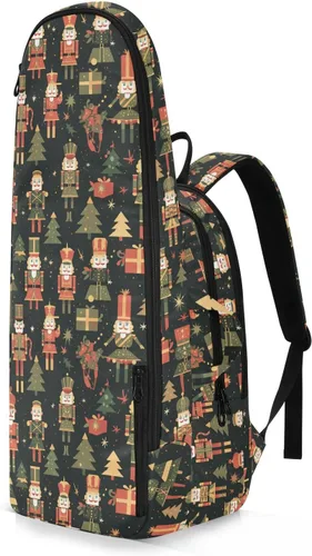 Vista 2 de Mochila de tenis de bádminton ligera Feliz Navidad Negro Cascanueces soldados Deporte Pickleball Bolsa de bádminton para Hombres Mujeres Tenis
