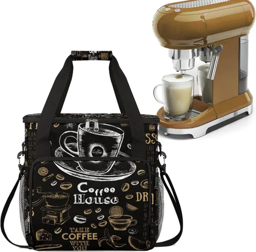 Vista 19 de Bolsa para cafetera compatible con K-Mini o K-Mini Plus Coffee Cup Pattern1 Coffees Machine Travel Storage Tote Bag Compatible Portable Single