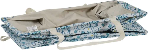 Vista 9 de Household Essentials Bolso de lona Krush con estampado floral blanco y azul, bolsa multiusos para todos los propósitos Floral azul