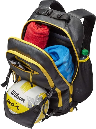 Vista 3 de Wilson Bolsas (bolsa de lona/mochila), Negro/Amarillo, Mochila