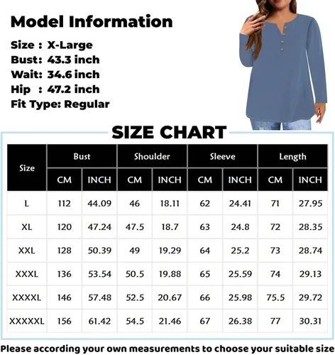 Vista 6 de Nadition Oversized Sweatshirt for Women Long Sleeve Shirts for Women Button Round Neck Pullover Womens Tops Dressy Casual