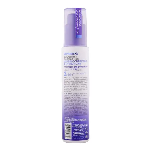 Vista 2 de GIOVANNI 2chic Elixir acondicionador y peinado ultra reparador sin enjuague Reparación (mora + aceite de coco)