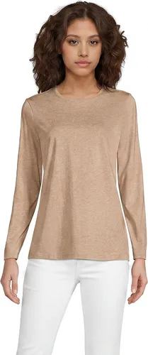 Vista 19 de Lands' End - Camiseta de manga larga, cuello redondo y holgada de algodón Supima cultivado en EE. UU. para mujer Blanco